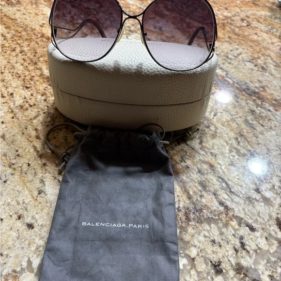 Balenciaga Silver and Black Sunglasses - Picture 10 of 12